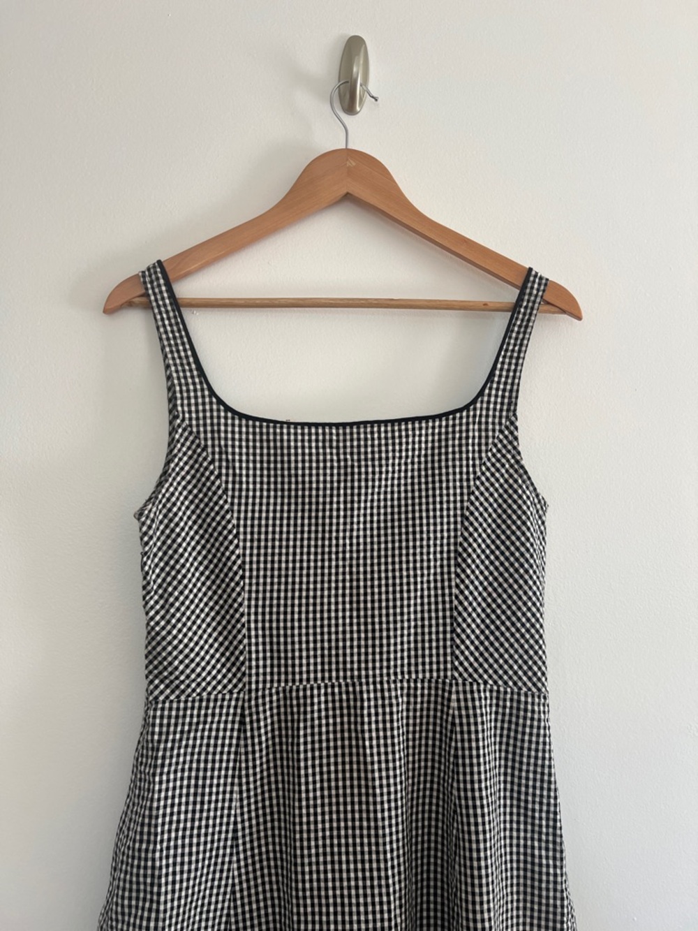 Doen Style Gingham Midi Dress Lace Up Front Cottagecore Sundress Size Medium - Picture 8 of 8